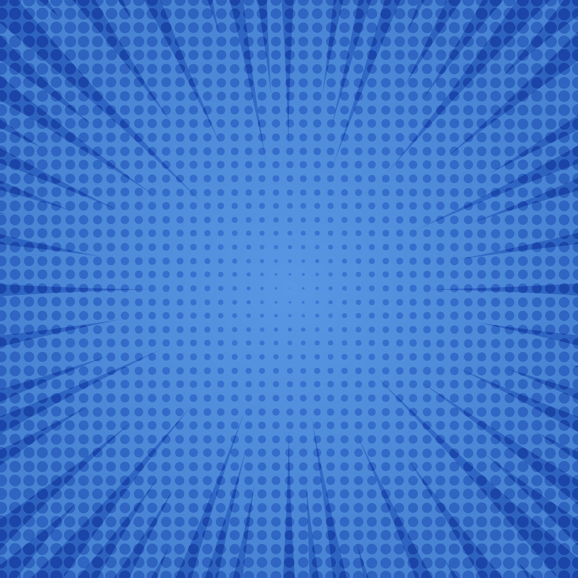 Abstract blue pop art comic book background.